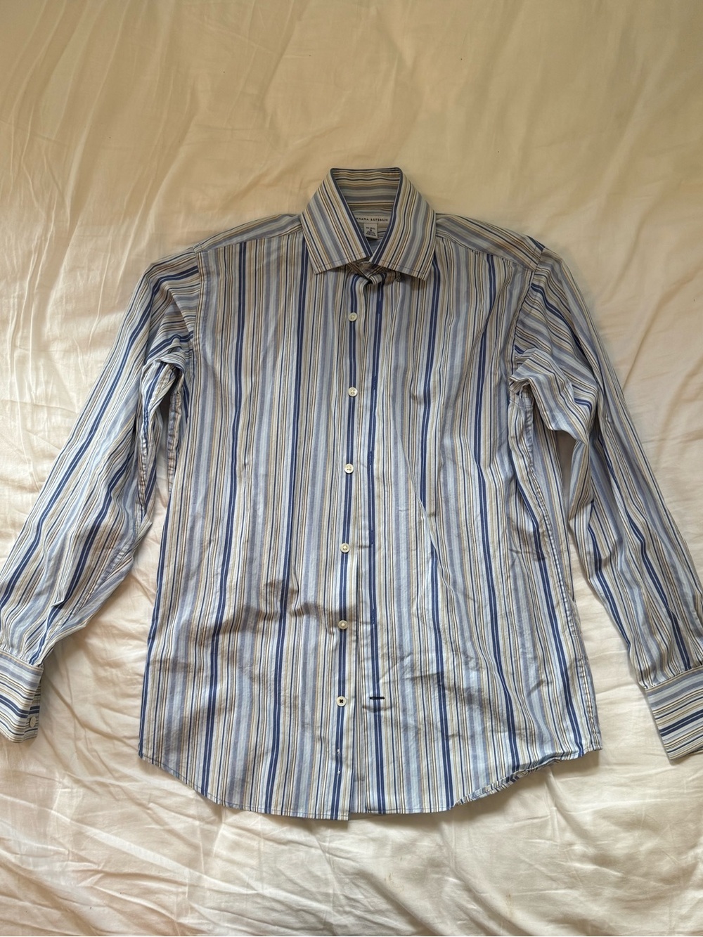 Banana Republic Blue & White Striped Dress Shirt